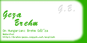 geza brehm business card